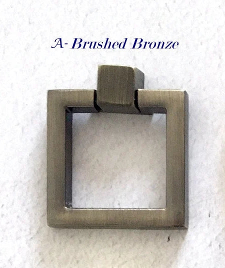 Square & Ring Drop Cabinet Pulls, Gold, Nickel, Bronze, Black