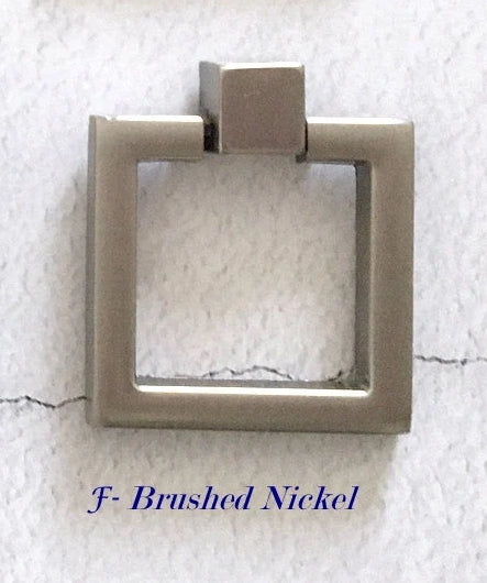 Square & Ring Drop Cabinet Pulls, Gold, Nickel, Bronze, Black