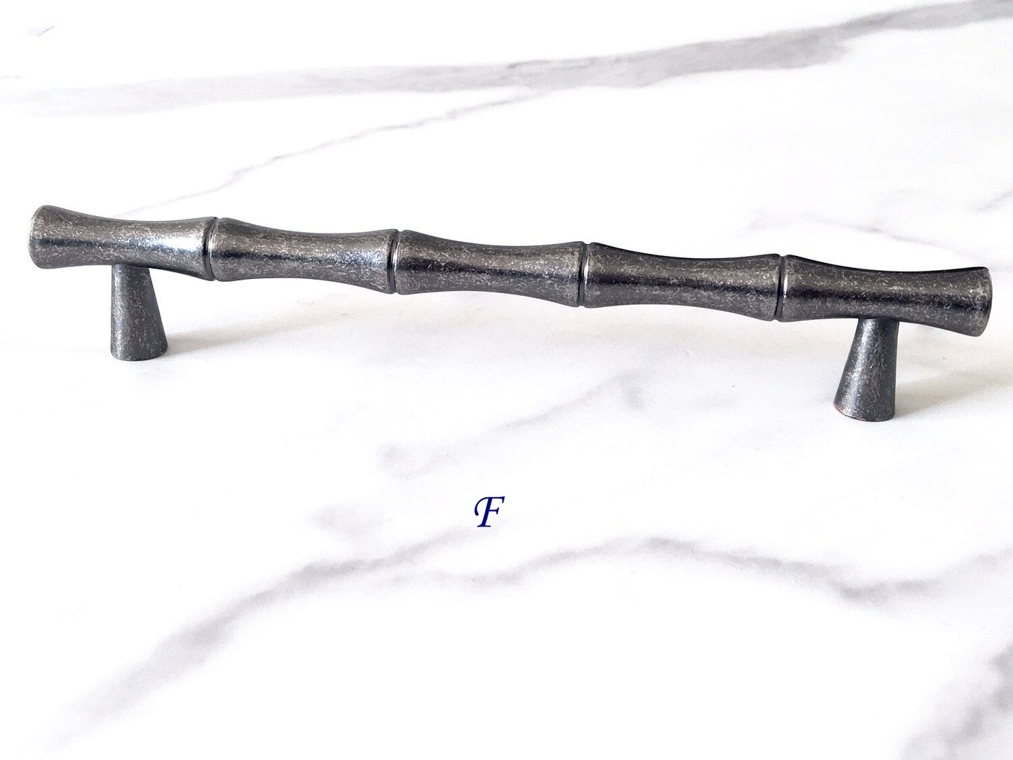 Antique Pewter Bamboo Cabinet Pulls and Drawer Knobs