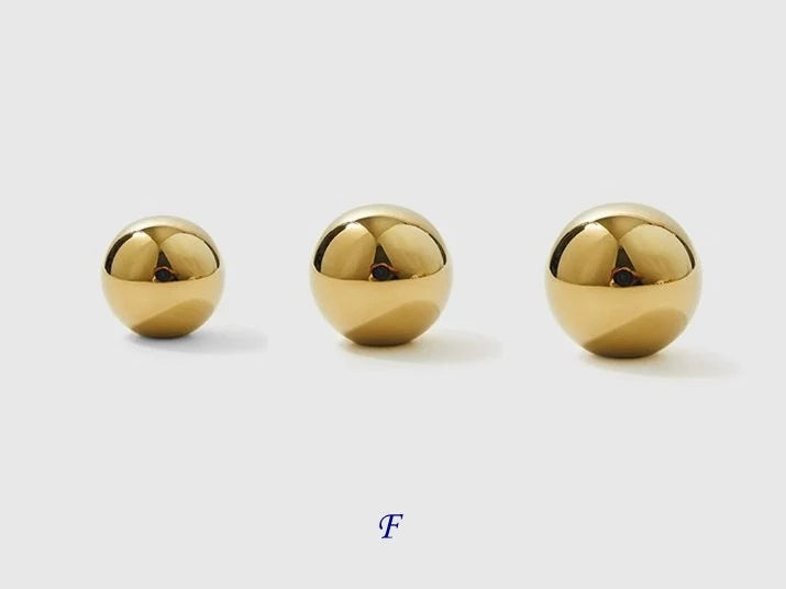 Brass Cabinet Ball Knobs, Polished Gold Chrome, Sleek Modern, Lynns Hardware