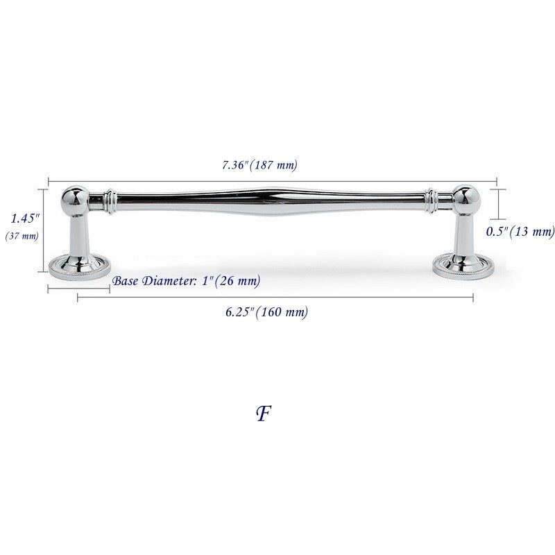 Polished Chrome Cabinet Handles, Shiny Silver Drawer Knobs, Solid Brass