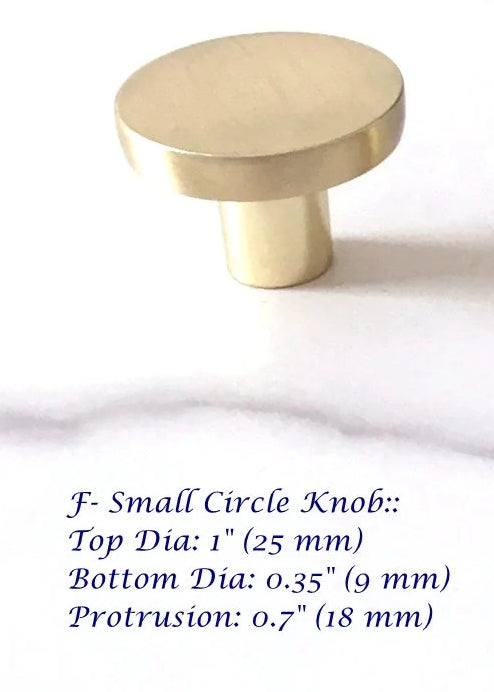 Brushed Gold Dresser Drawer Knob, Kitchen Cabinet Pull, Half Circle, Quarter Moon, Conical