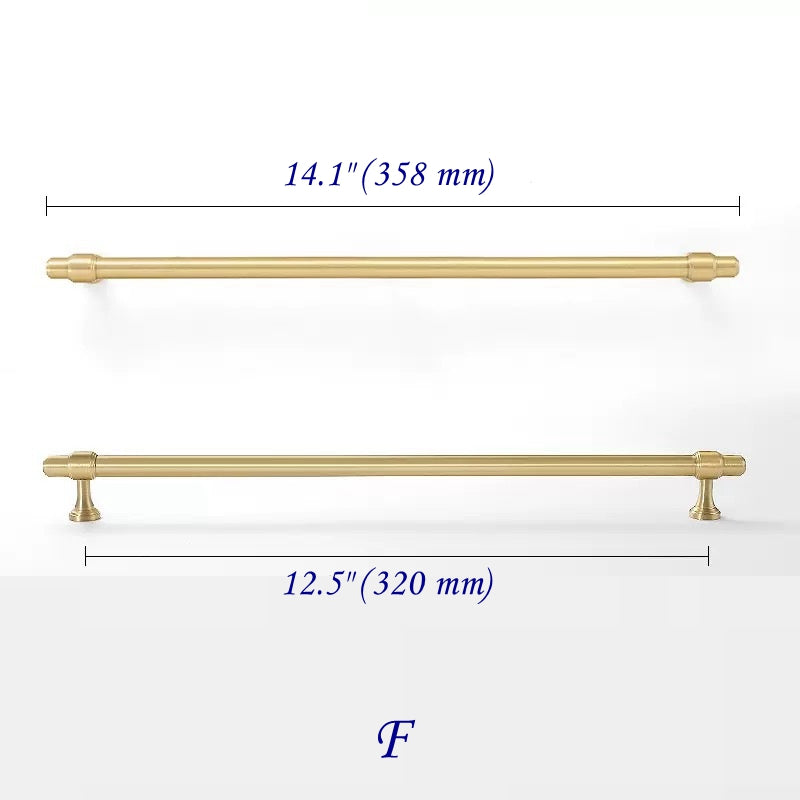 Minimalism Cabinet Bar Pulls, Solid Brass, Brushed Gold, Modern Mid Century Kitchen Hardware