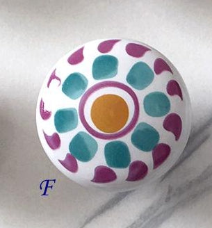 Ceramic Drawer Knobs, Kitchen Cabinet Pulls Hardware, Flower Bird Colorful