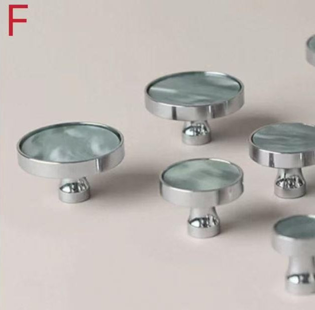 Nordic Mother of Pearl Brass Cabinet Knob, Chrome Shell Drawer Pull, Decorative Kitchen Hardware