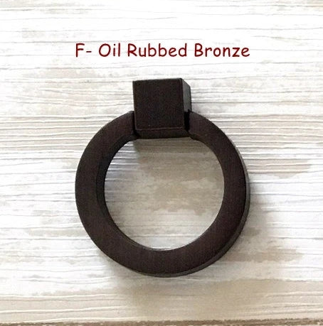 Ring Drawer Pull Cabinet knobs, Gold, Nickel, Bronze, Black