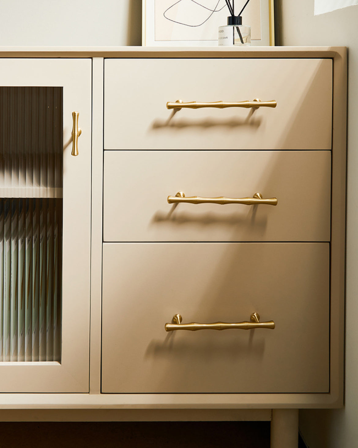 Elegant bamboo shaped kitchen cabinet pulls