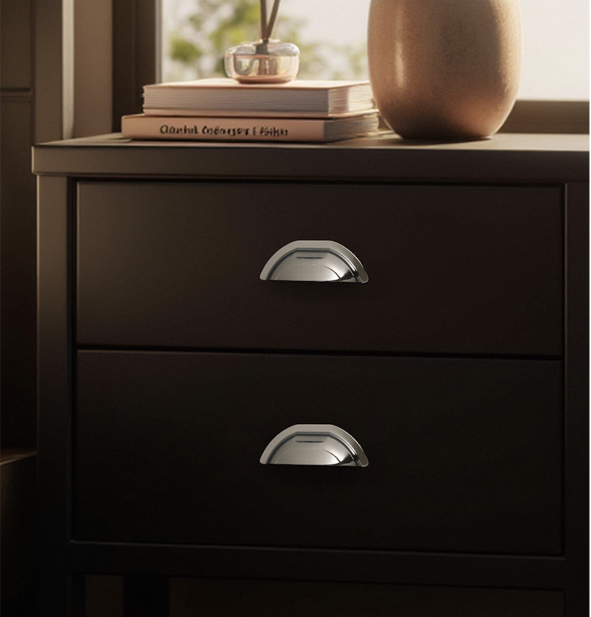 2.5" 3.75" Centers Cup Drawer Pulls in Brushed Gold, Nickel, Polished Chrome, Antique Bronze, 64 96 mm