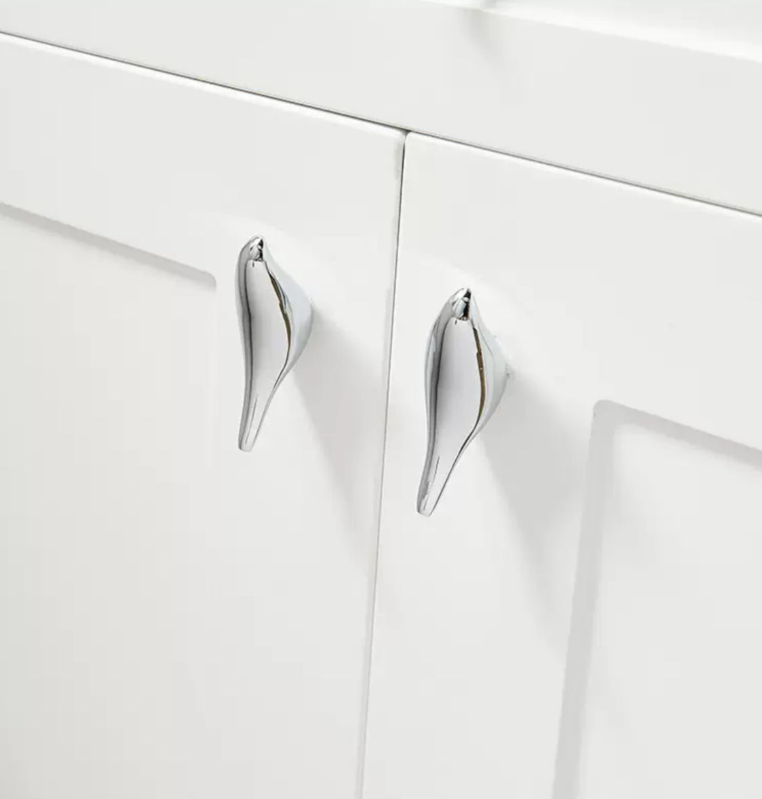 Bird Shaped Drawer Knobs, Solid Brass, Polished Chrome, Modern Kitchen Hardware