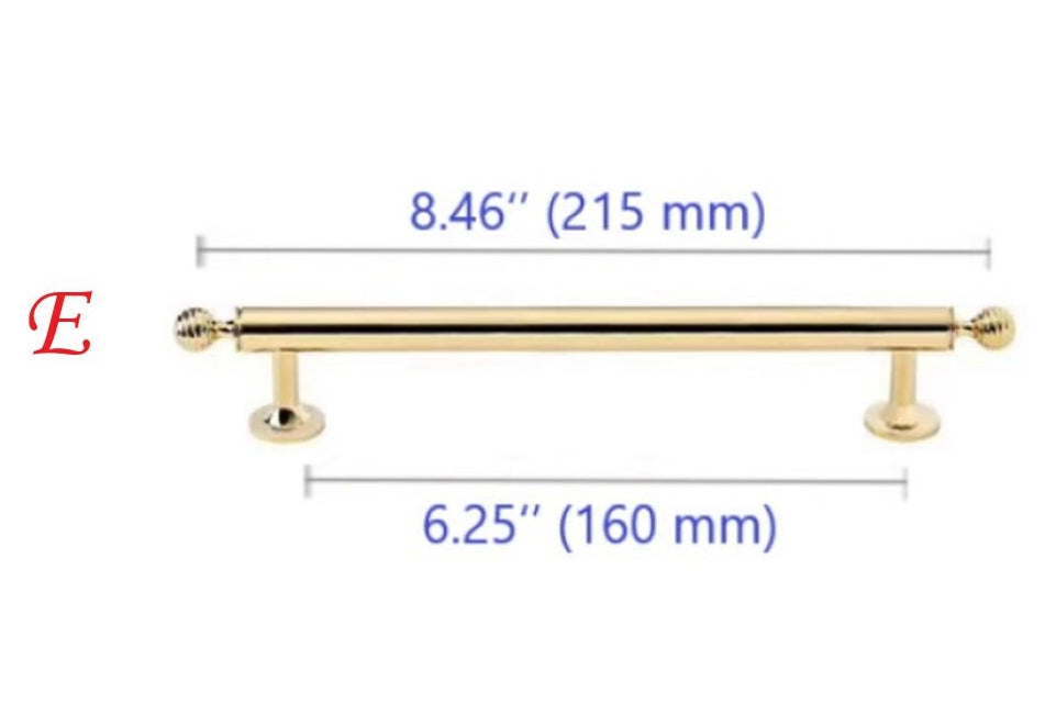 Beehive Brass Cabinet Pulls and Knobs, Polished Gold and Chrome, Luxurious