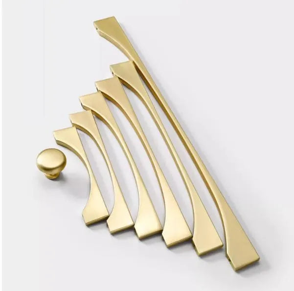 Mid Century Modern Gold Drawer Pull Kitchen Cabinet Handles