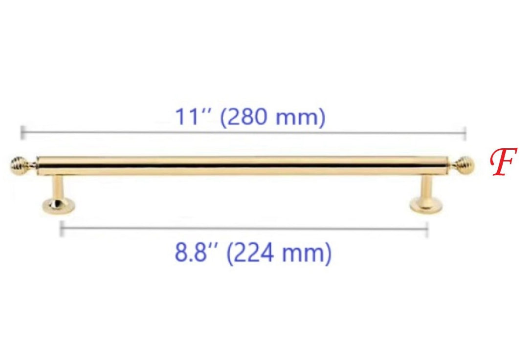 Beehive Brass Cabinet Pulls and Knobs, Polished Gold and Chrome, Luxurious