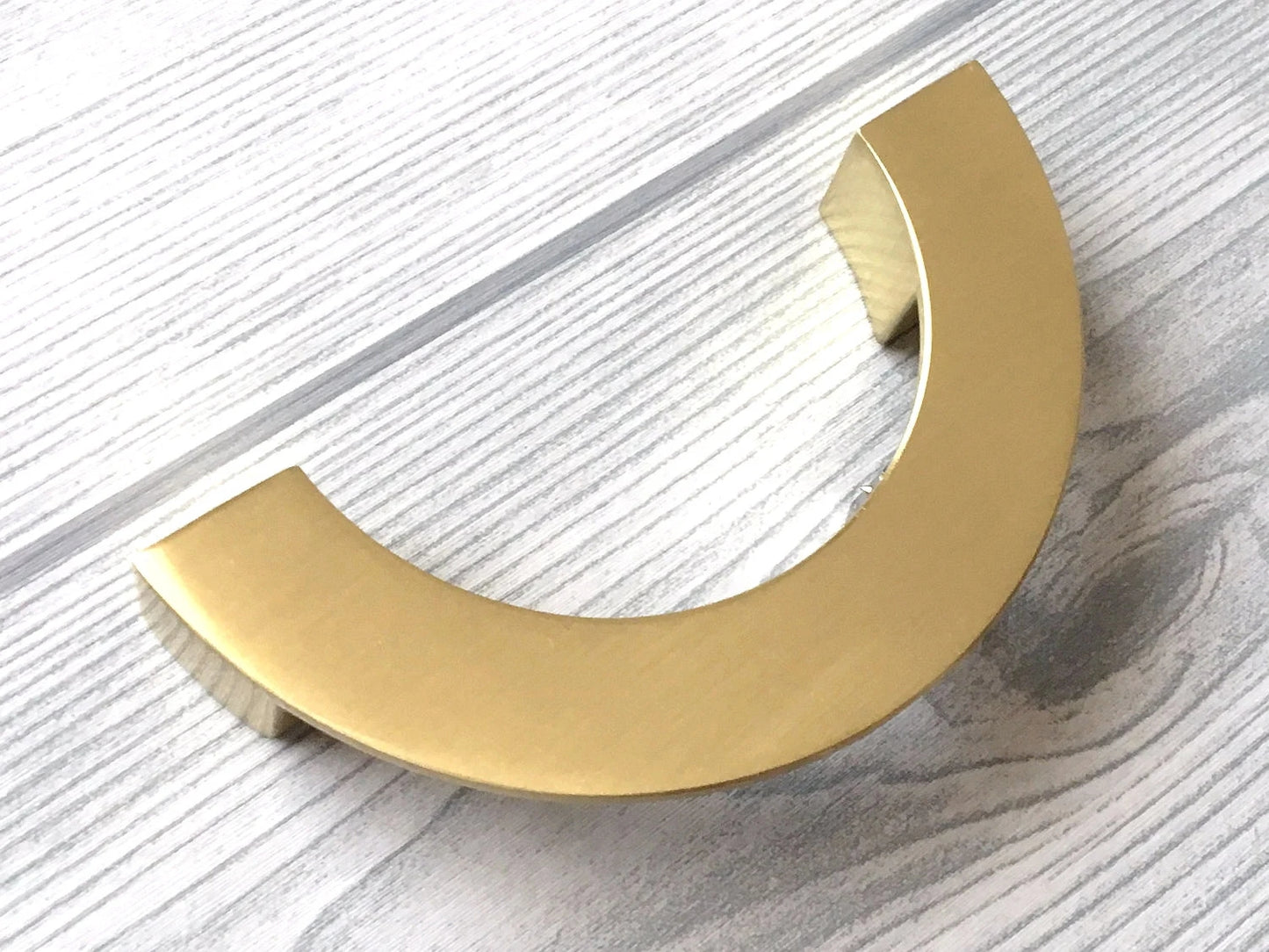 Half Circle Cabinet Handles, MCM Drawer Pulls 3.75" 5" Centers, Gold Nickel Black Bronze