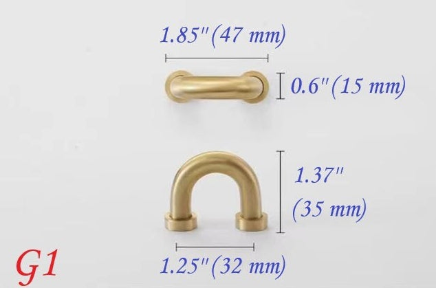 Brushed Brass D Cabinet Pulls, Cup Handles, Kitchen Hardware