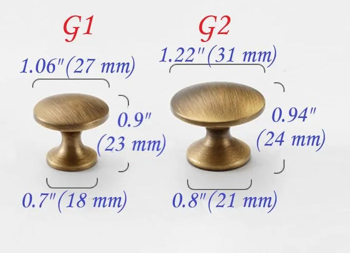 Brass Knob, Drawer Pulls, Kitchen Hardware, Antique Bronze
