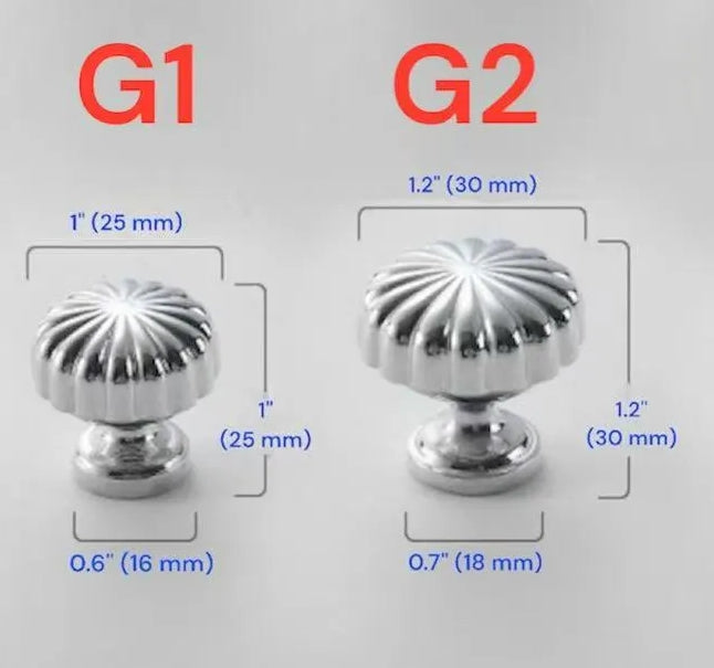 Assorted Polished Chrome Cabinet Knob, Shiny Silver Floral Drawer Pull, Kitchen Hardware