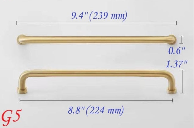 Brushed Brass D Cabinet Pulls, Cup Handles, Kitchen Hardware