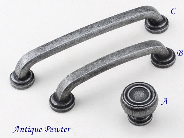 Kitchen Cabinet Pulls, Vanity Drawer Handles, Antique Bronze Pewter Black, Rustic Retro Hardware