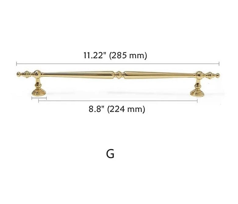 Polished Gold Brass Cabinet Bar Pulls European Style Luxury Shiny