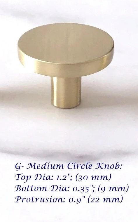Brushed Gold Dresser Drawer Knob, Kitchen Cabinet Pull, Half Circle, Quarter Moon, Conical