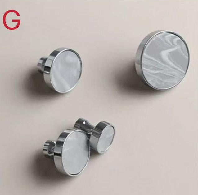 Nordic Mother of Pearl Brass Cabinet Knob, Chrome Shell Drawer Pull, Decorative Kitchen Hardware