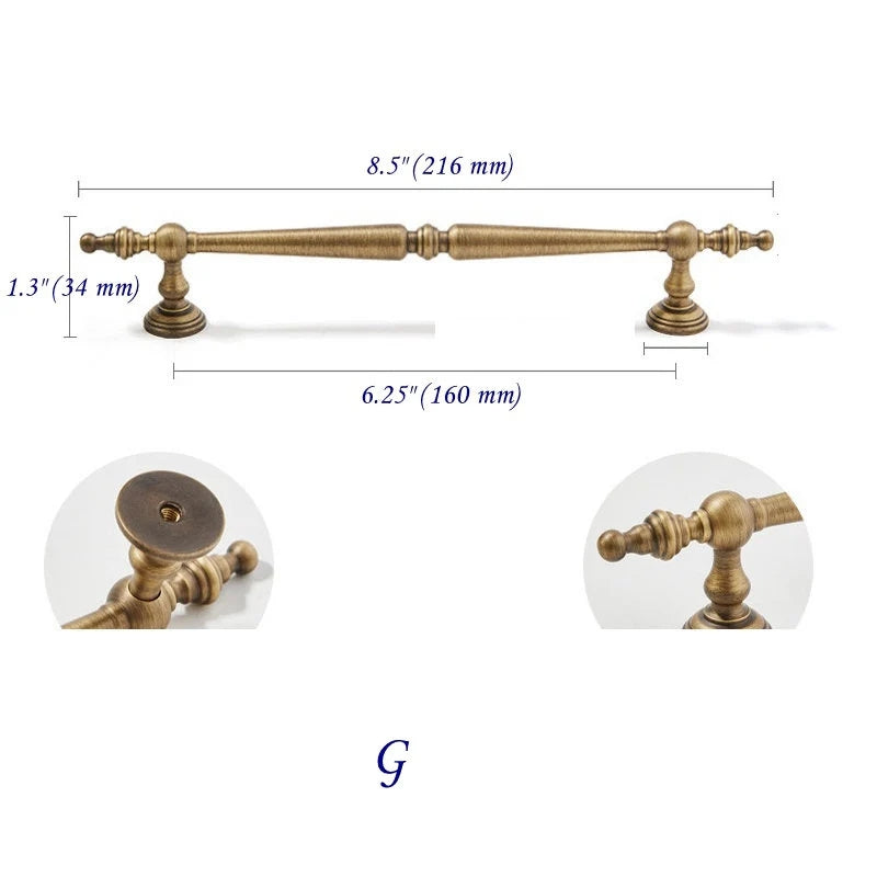 Brass Cabinet Pull Handles, Antique Bronze, Modern Mid Century Kitchen Hardware