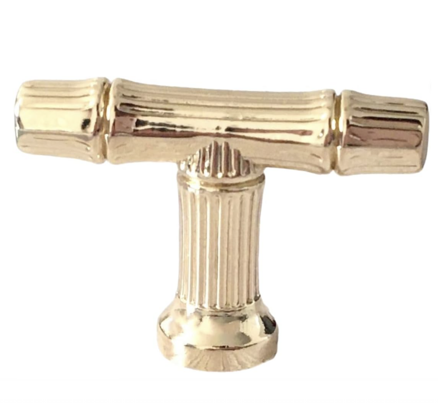 Gold T-shaped bamboo drawer knob