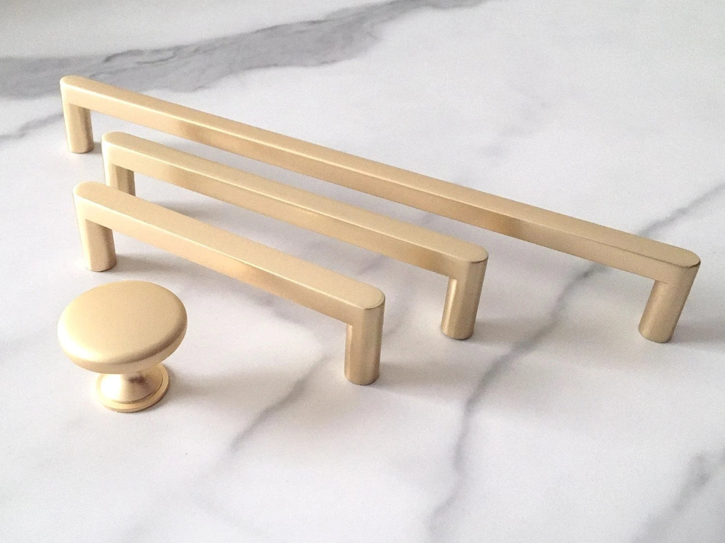 Cabinet Pulls, Drawer Handles, Sleek Modern Kitchen Hardware, Brushed Gold and Nickel