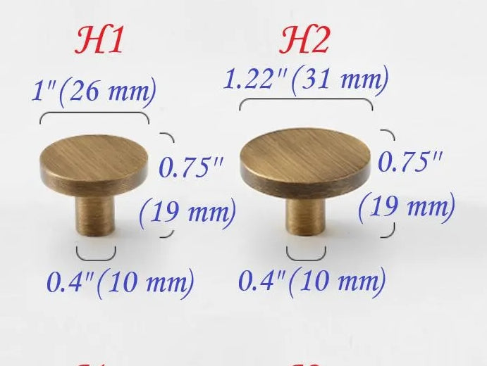 Brass Knob, Drawer Pulls, Kitchen Hardware, Antique Bronze