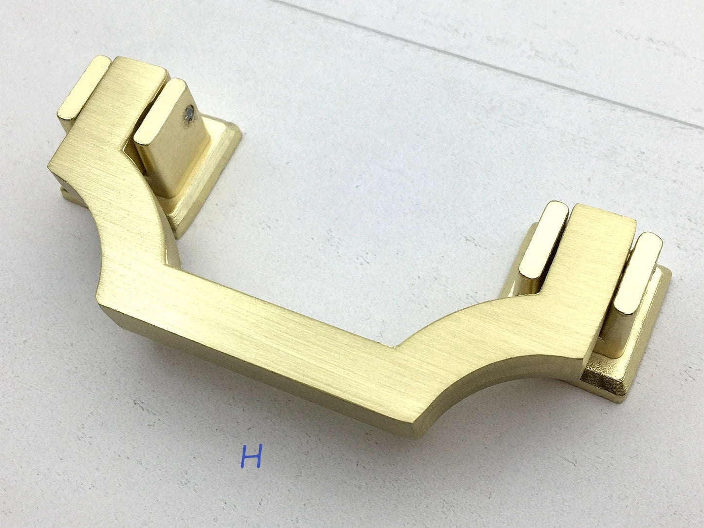 2.5" 3.75" 5" Brushed Gold Brass Drawer Handle, Drop Ring Pull, Circle Knob, MCM Hardware