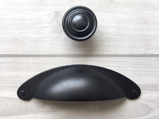 3,5" Cup Pull 4" Centers Antik Zinn Schublade zieht Schrank Griffe