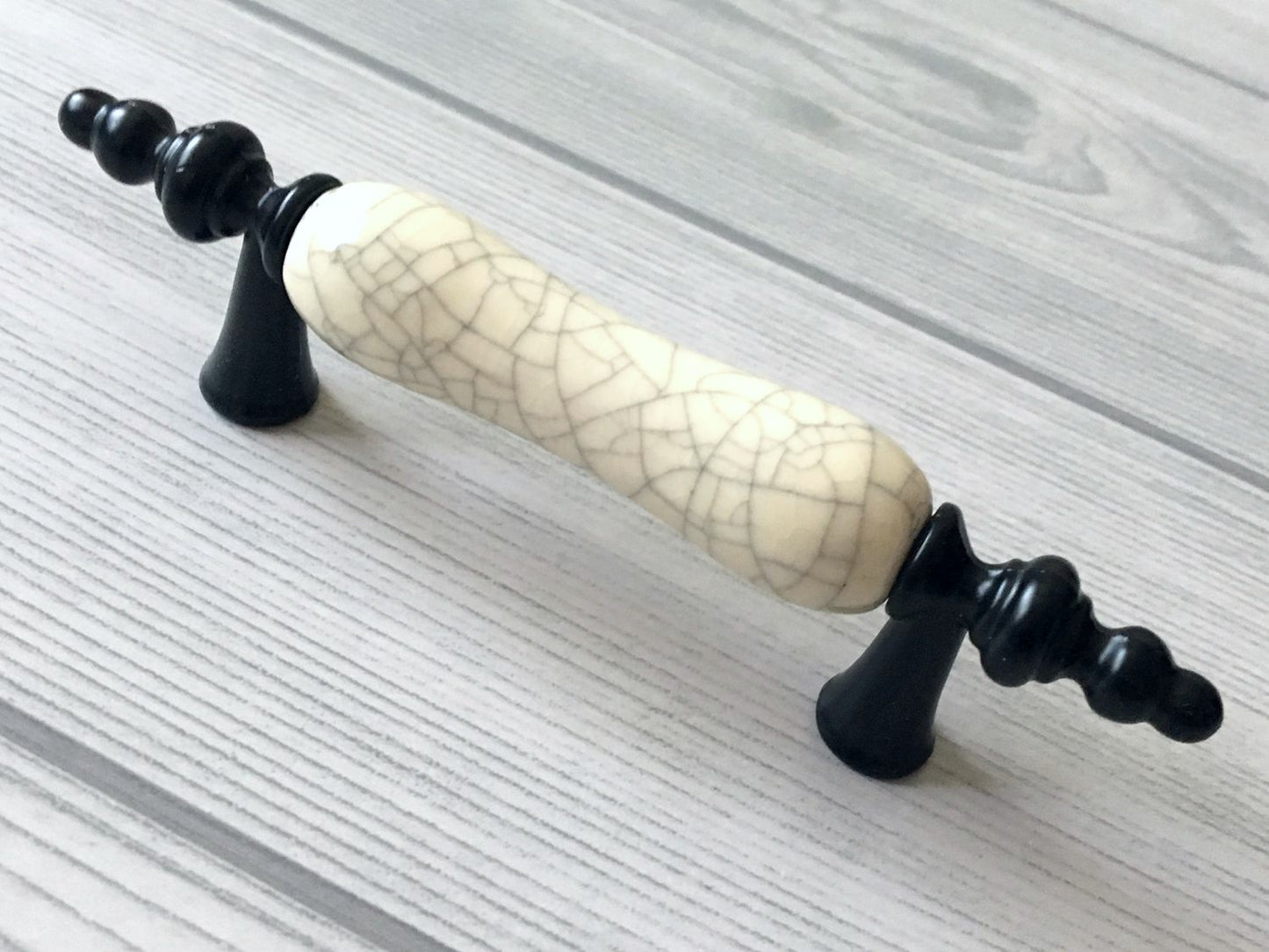 3" Centers Porcelain Cabinet Pull, Ceramic Drawer Handles 76 mm Holes