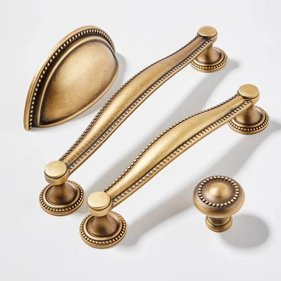 Retro Antique Bronze Cabinet Handles, Vintage Style Cup Pull, Elegant Kitchen Hardware