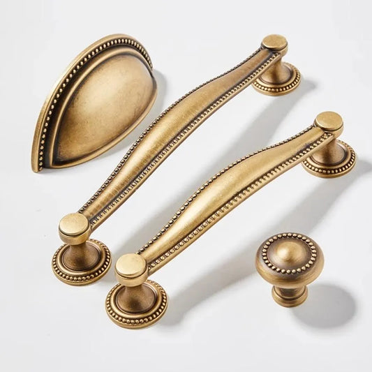 Retro Antique Bronze Cabinet Handles, Vintage Style Cup Pull, Elegant Kitchen Hardware