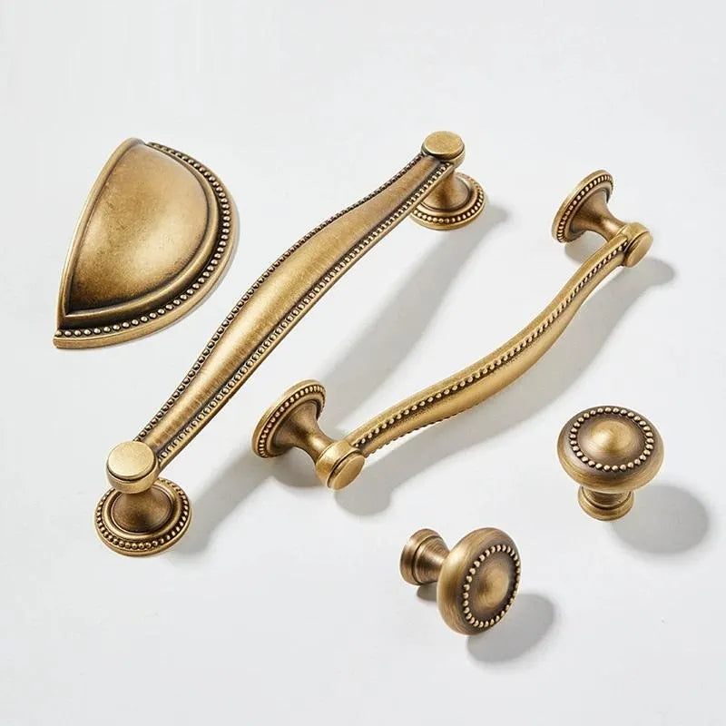 Retro Antique Bronze Cabinet Handles, Vintage Style Cup Pull, Elegant Kitchen Hardware