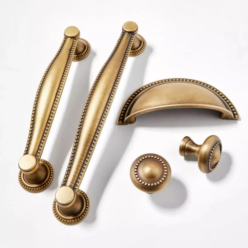 Retro Antique Bronze Cabinet Handles, Vintage Style Cup Pull, Elegant Kitchen Hardware