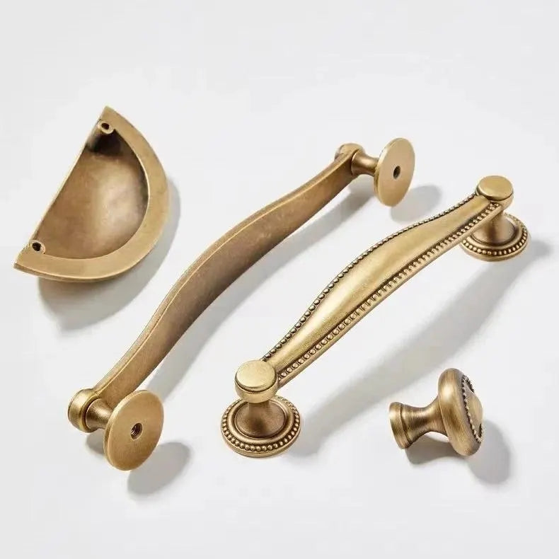 Retro Antique Bronze Cabinet Handles, Vintage Style Cup Pull, Elegant Kitchen Hardware