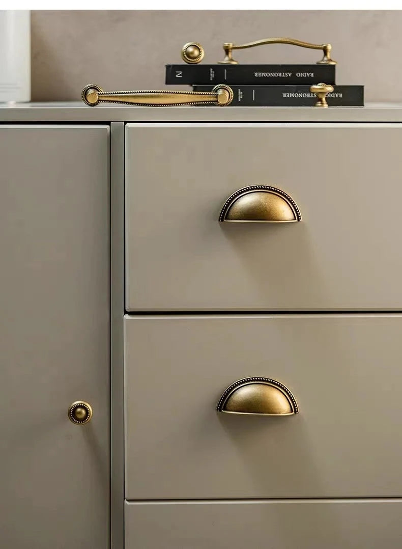 Retro Antique Bronze Cabinet Handles, Vintage Style Cup Pull, Elegant Kitchen Hardware