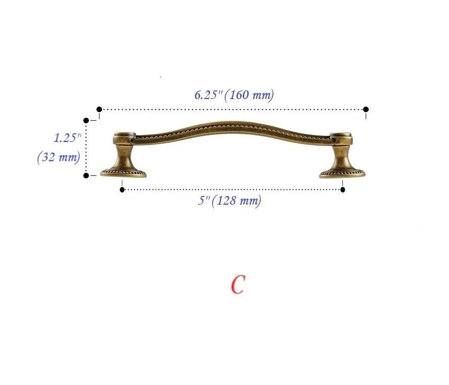 Retro Antique Bronze Cabinet Handles, Vintage Style Cup Pull, Elegant Kitchen Hardware
