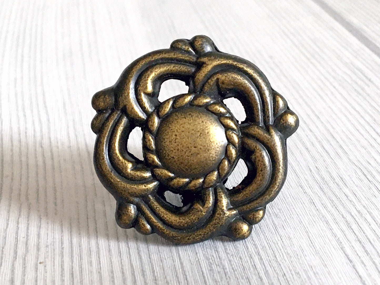 4.5" Drop Bail Drawer Pull Vintage Style Antique Gold Brass