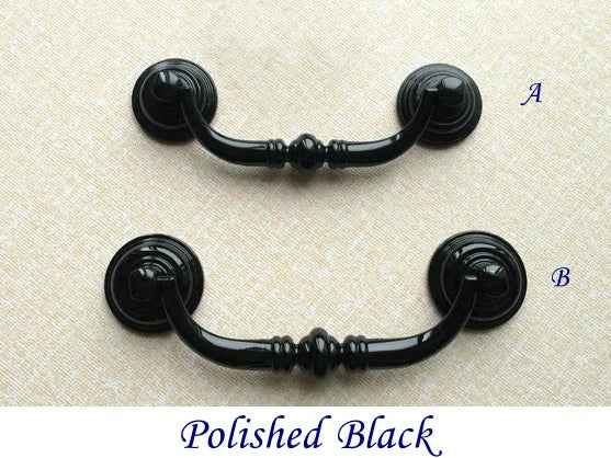 3.5" 4.25" Centers Retro Swing Bail Drawer Pulls, Dark Antique Bronze/Silver/Black