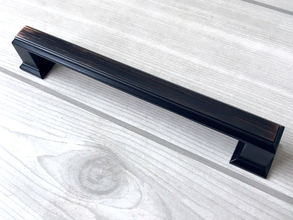 Square Cabinet Pull Handles, Dresser Drawer Knobs, Oil Rubbed Bronze, Retro Minimalist Kitchen Hardware