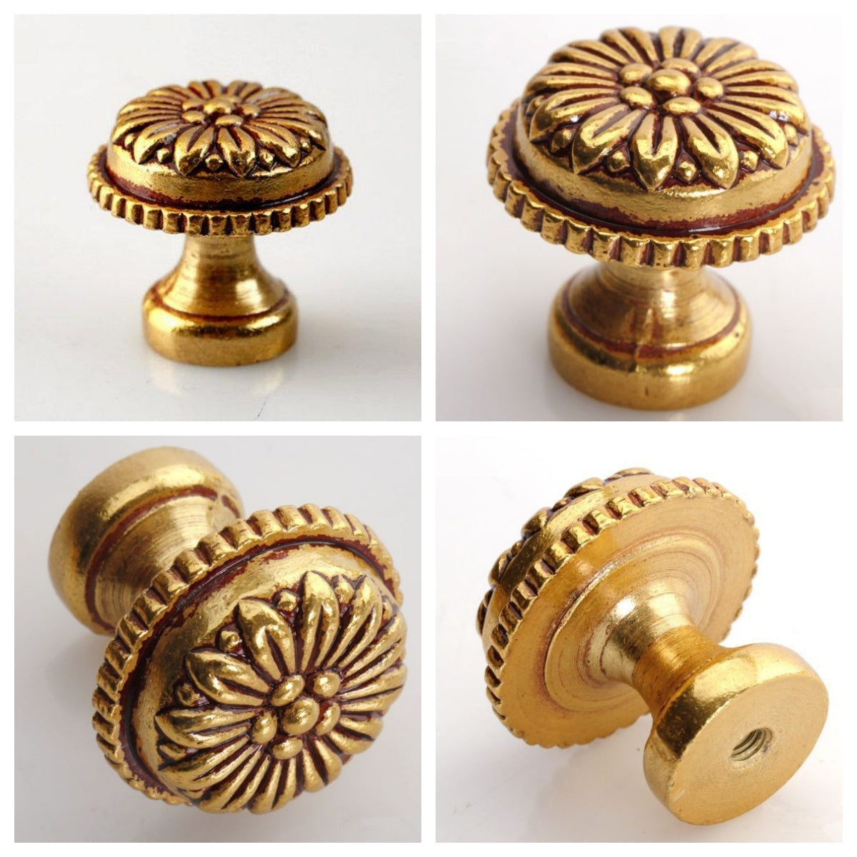 2.5" 3.75" Antique Gold Brass Cabinet Pulls, French Provincial Vintage, 64 96 mm Centers