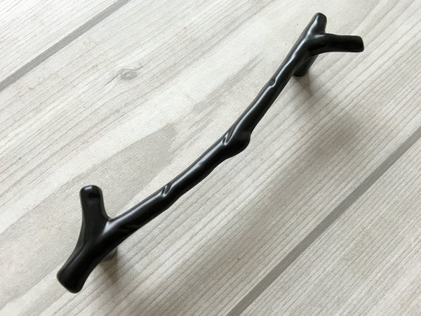 Branches Drawer Knob & Cabinet Pull, Black / Antique Pewter, 3.75" 5" C-C