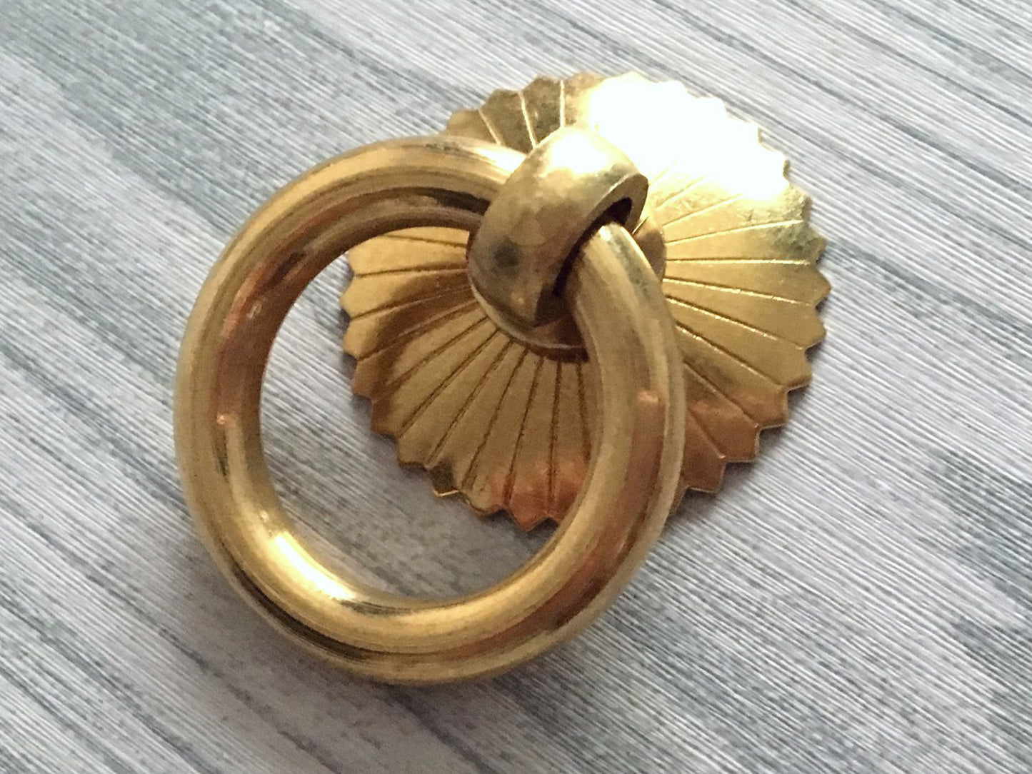 Small Ring Drop Drawer Pulls, Unlacquered Brass, Antique Black, Antique Bronze