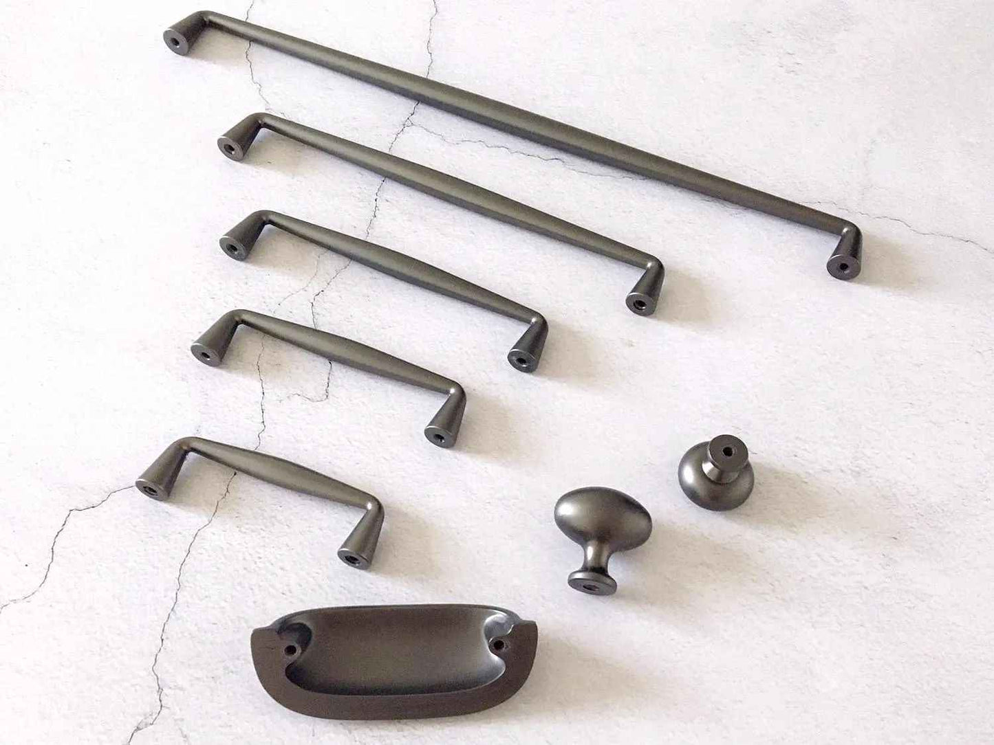 Gunmetal Gray Cabinet Handle, Drawer Knob & Cup Pull - 2.5" to 12.5"