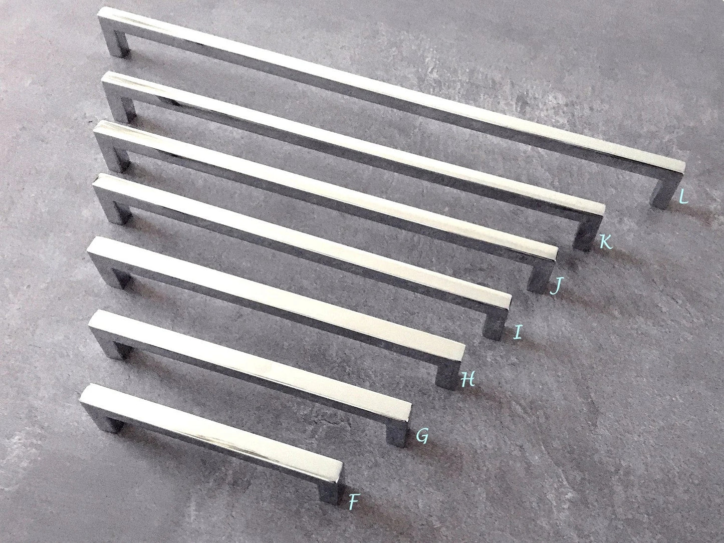 Minimalism Cabinet Handles, Half Moon Drawer Pulls, Polished Chrome, Kitchen Hardware