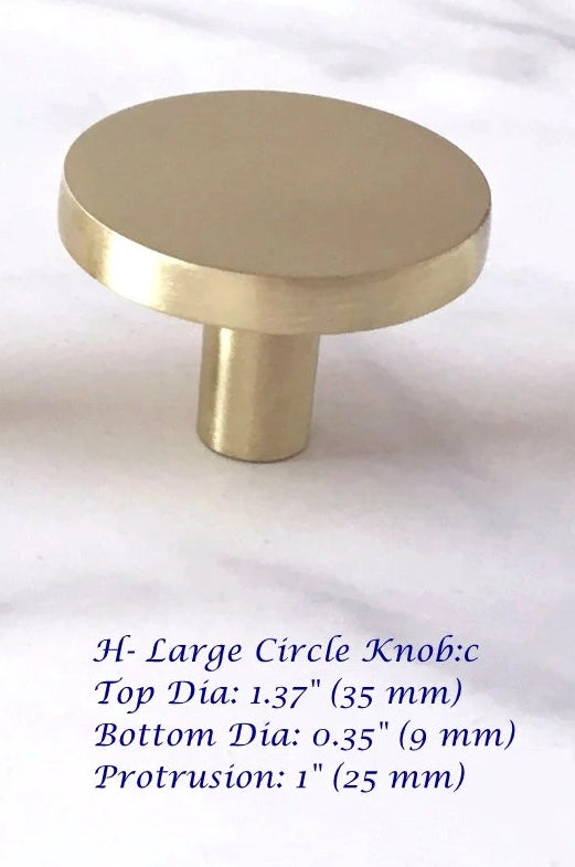 Brushed Gold Dresser Drawer Knob, Kitchen Cabinet Pull, Half Circle, Quarter Moon, Conical