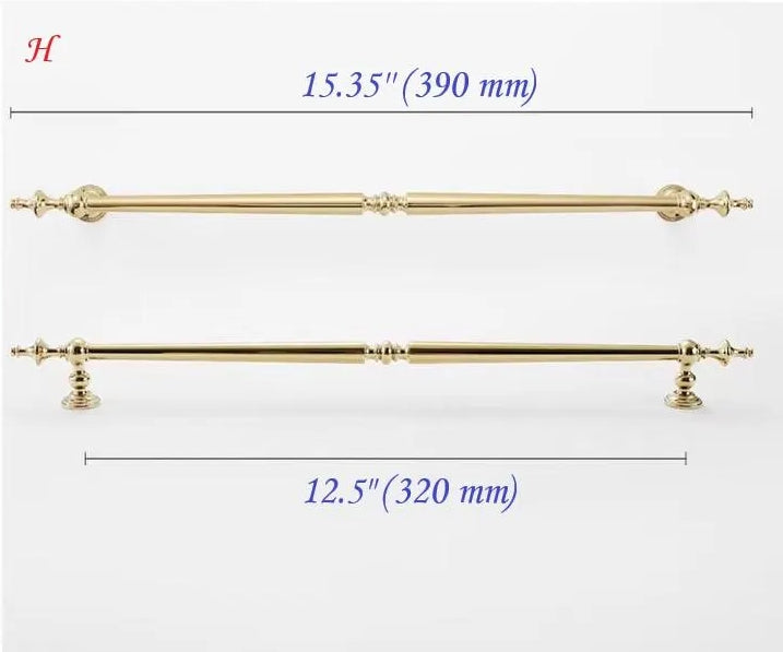 Polished Brass Cabinet Bar Pulls European Style Luxury Shiny Gold