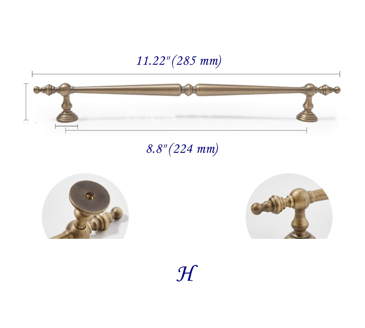 Brass Cabinet Pull Handles, Antique Bronze, Modern Mid Century Kitchen Hardware